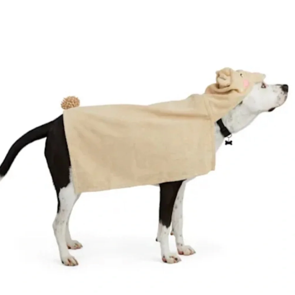 NWT hooded bear dog robe towel S/M